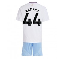 Aston Villa Boubacar Kamara #44 Koszulka Wyjazdowa dzieci 2024-25 Krótki Rękaw (+ krótkie spodenki)